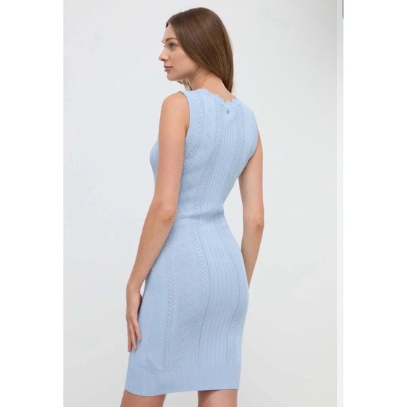 Guess Bodycon Sweater Dress Women's Medium Adaline Sleeveless Fitted Knit Blue - Picture 2 of 10